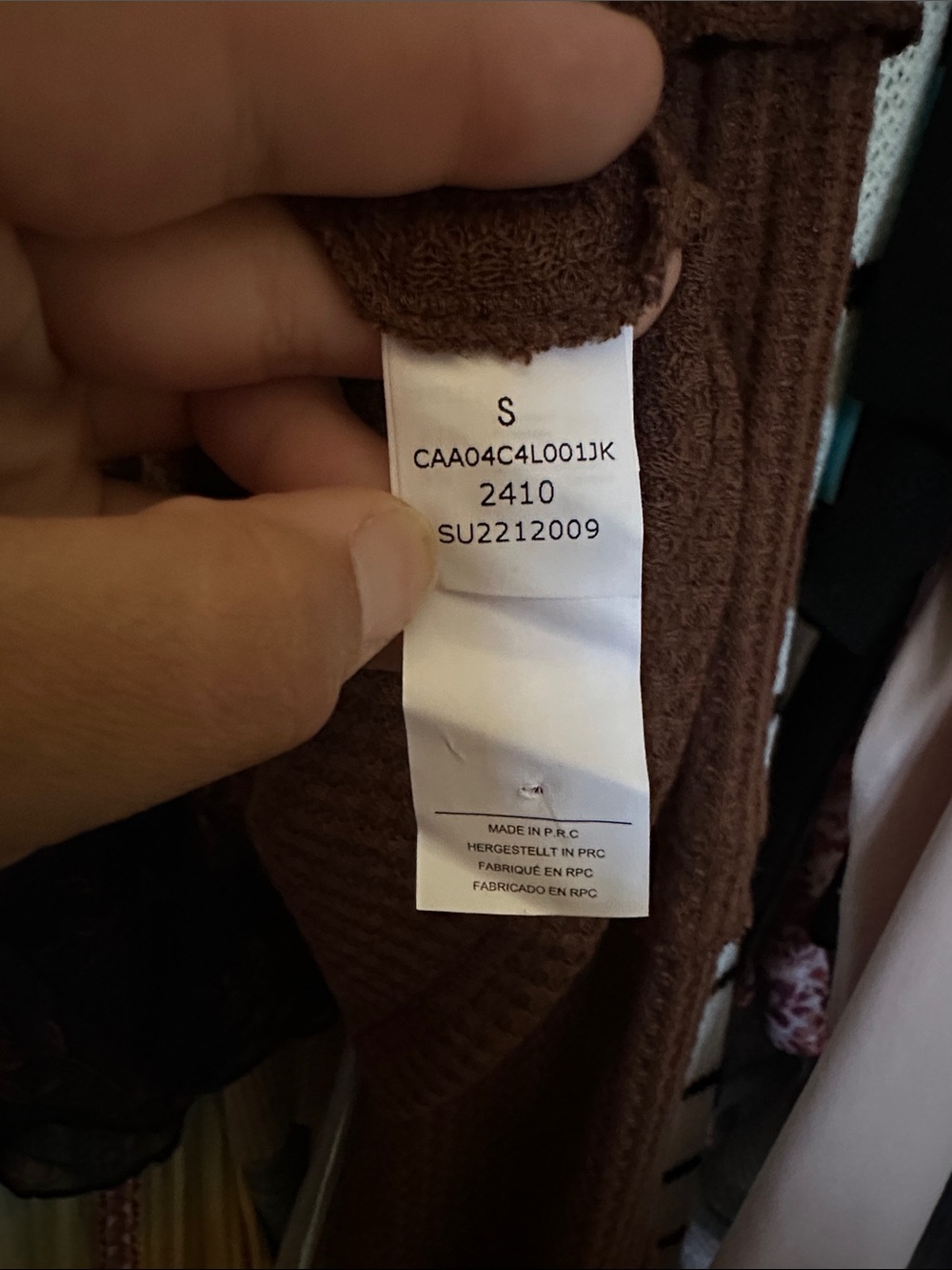 CUPSHE Brown Micro-Ruffle Puff Sleeve Waffle Knit Sweater Top Size S NWT - Picture 9 of 10